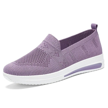 Women'S Spring Summe Casual Shoes Lightweight Breathable Knit Mesh Sneakers Woman Soft Sole Comfortable Slip on Walking Shoes