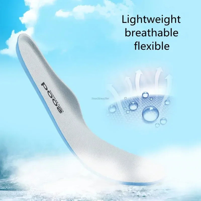 Sports Shock-Absorbing Insoles Soft Breathable Deodorant Cushion Shoe Inserts Running Anti-Slip Template for Men Women Insole
