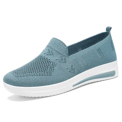 Women'S Spring Summe Casual Shoes Lightweight Breathable Knit Mesh Sneakers Woman Soft Sole Comfortable Slip on Walking Shoes