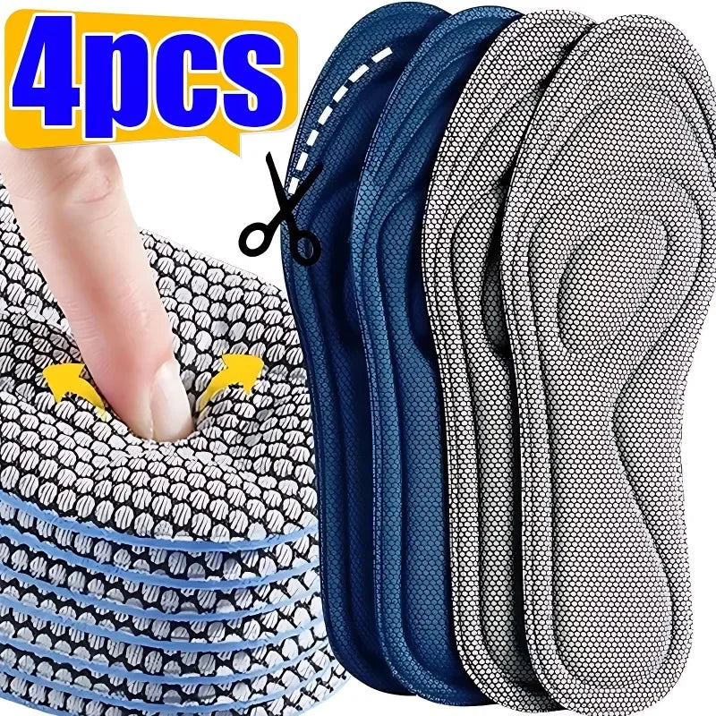 2/4Pcs Memory Foam Orthopedic Insoles Shoes Men Women Nano Antibacterial Deodorization Insole Sweat Absorption Running Cushion
