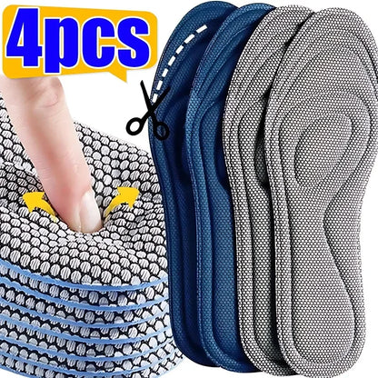 2/4Pcs Memory Foam Orthopedic Insoles Shoes Men Women Nano Antibacterial Deodorization Insole Sweat Absorption Running Cushion