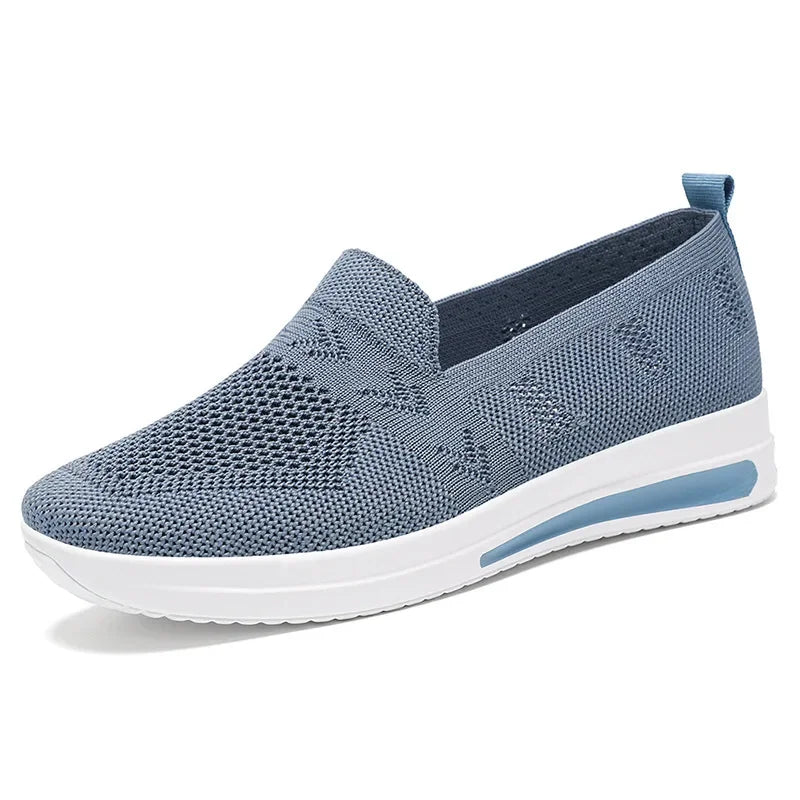 Women'S Spring Summe Casual Shoes Lightweight Breathable Knit Mesh Sneakers Woman Soft Sole Comfortable Slip on Walking Shoes