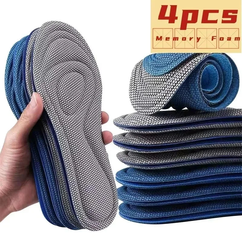 2/4Pcs Memory Foam Orthopedic Insoles Shoes Men Women Nano Antibacterial Deodorization Insole Sweat Absorption Running Cushion