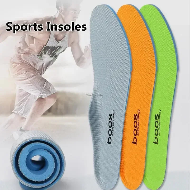 Sports Shock-Absorbing Insoles Soft Breathable Deodorant Cushion Shoe Inserts Running Anti-Slip Template for Men Women Insole
